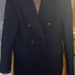 Uniqlo Ines de la Fressange Navy Tweed Coat